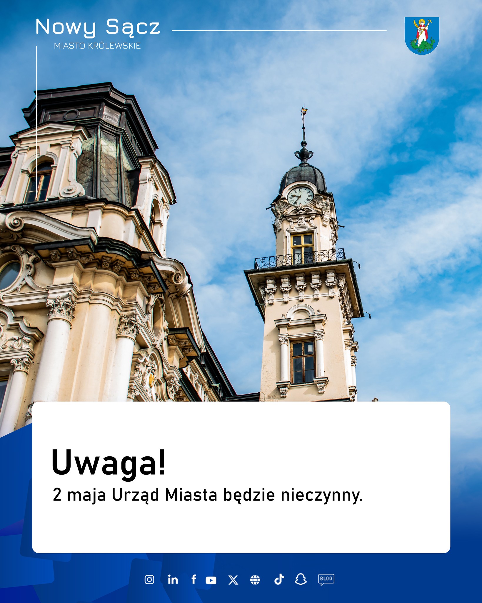 2 maja Urząd Miasta będzie nieczynny
