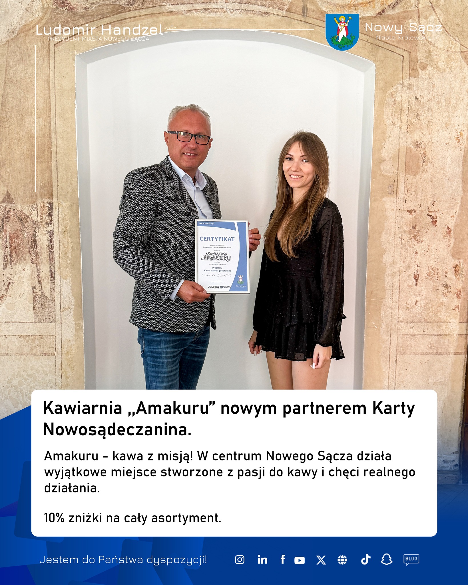 Kawiarnia ,,Amakuru’’ nowym partnerem Karty Nowosądeczanina