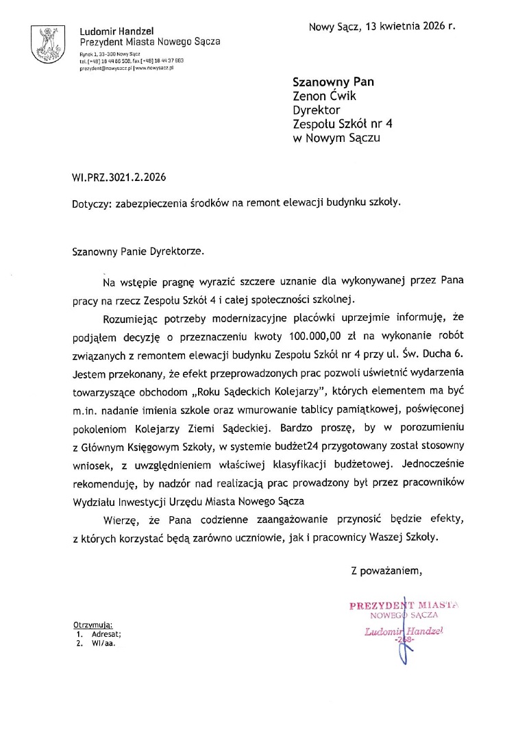 Remont elewacji Zespołu Szkół nr 4