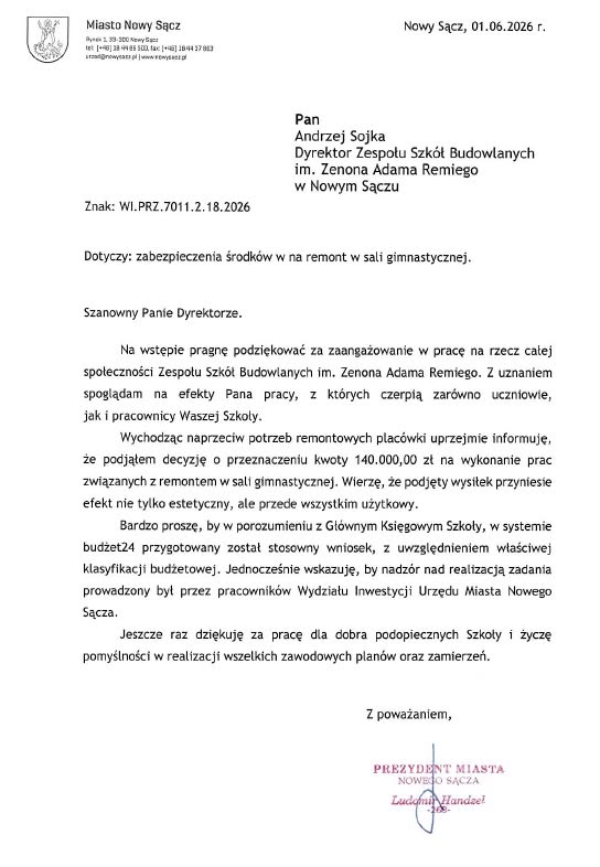 Środki finansowe na inwestycje w ZSB