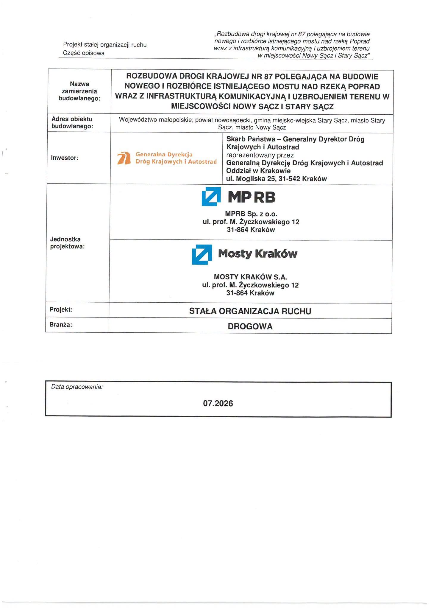 Przygotowania do budowy mostu na Popradzie