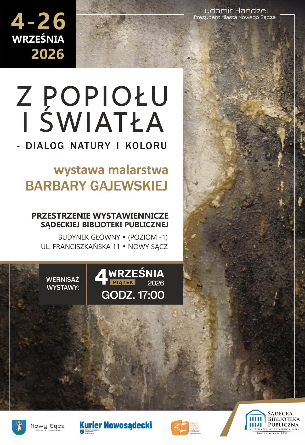 Wystawa malarstwa Barbary Gajewskiej „Z popiołu i światła – dialog natury i koloru”