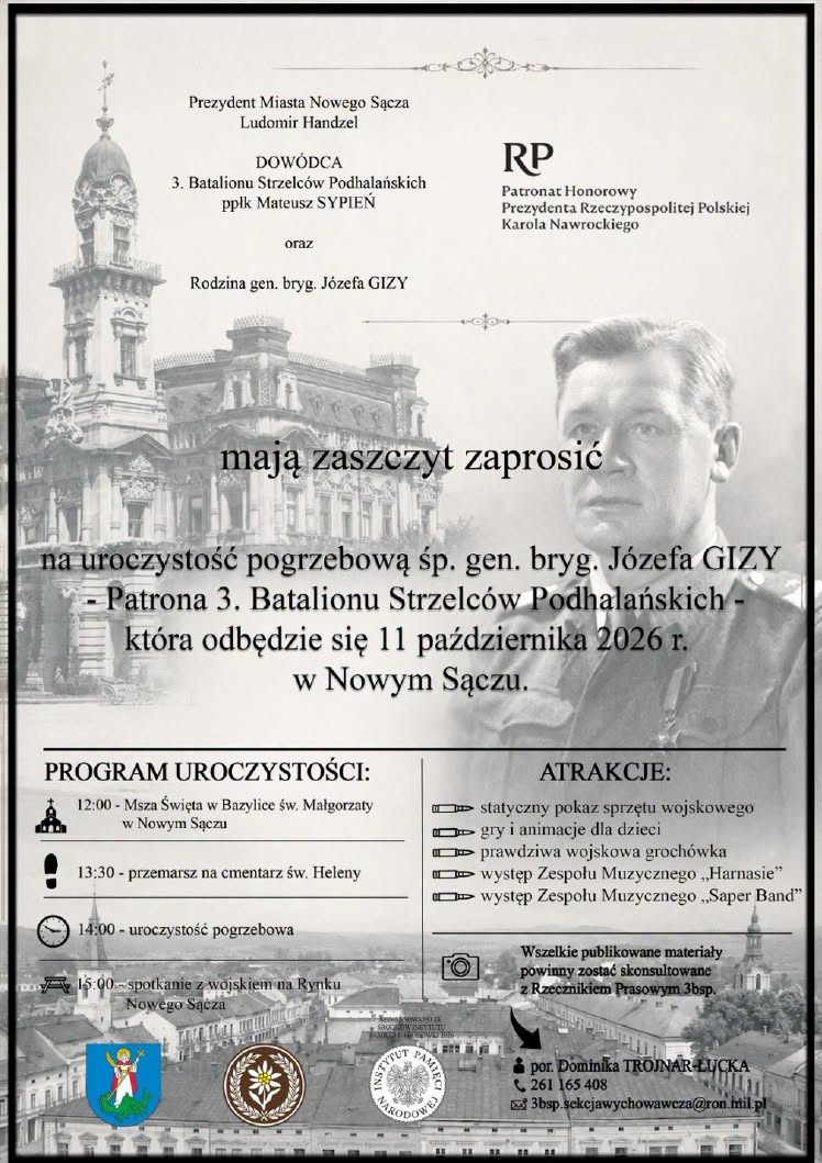 Pogrzeb generała Józefa Gizy w Nowym Sączu