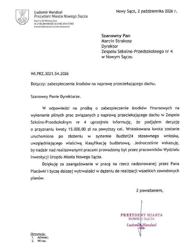Naprawa dachu w Zespole Szkolno-Przedszkolnym nr 4