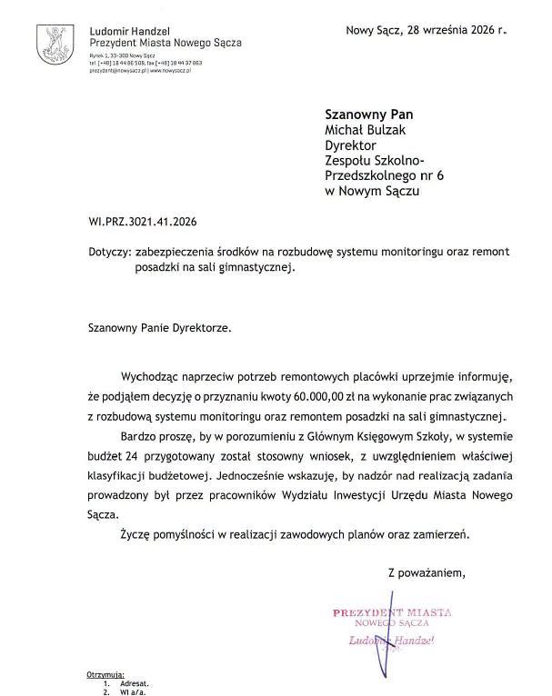 Prace w Zespole Szkolno-Przedszkolnym nr 6